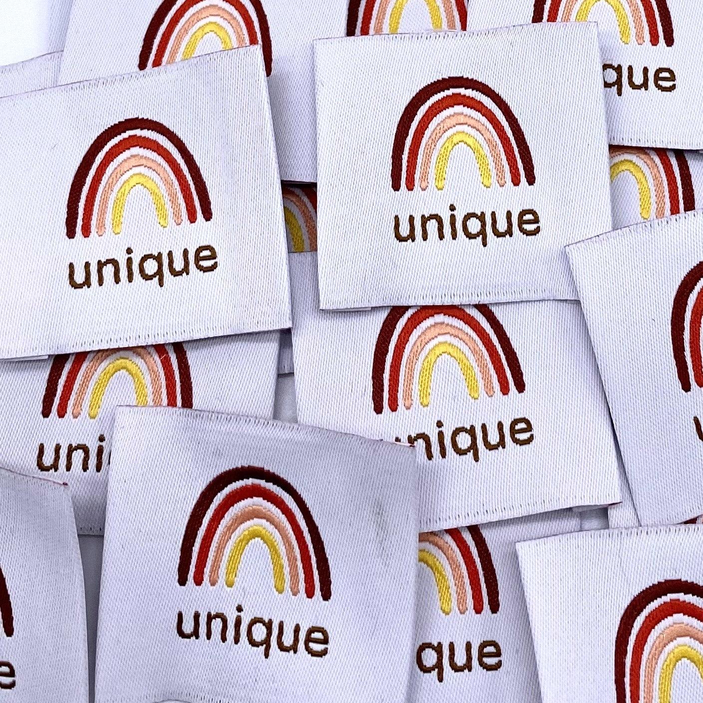 Set of 5 unique sewing labels - Red