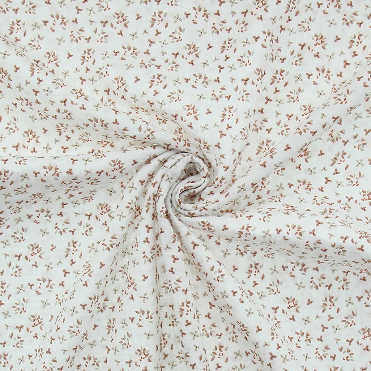 Jefine - white and brown gauze gauze fabric