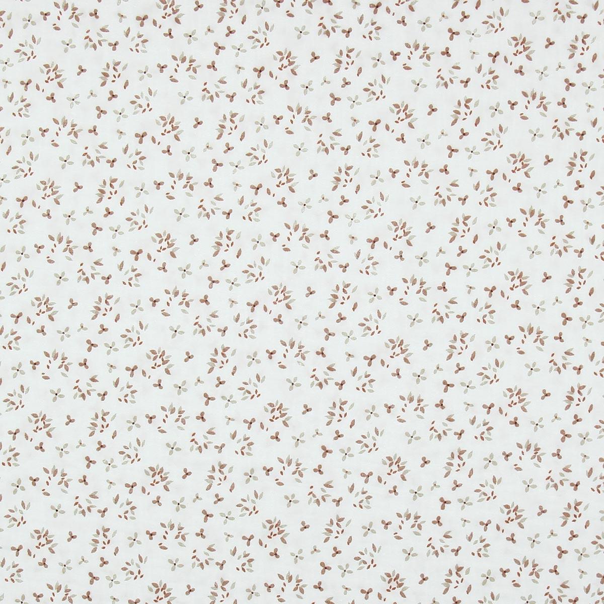 Tissu double gaze Jefine - Blanc et marron