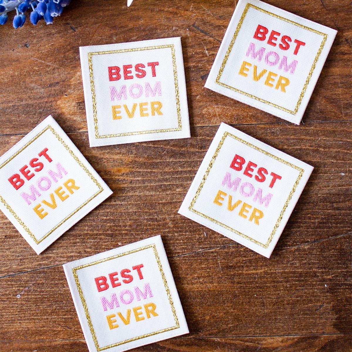 Set of 5 sewing labels - Best Mom Ever