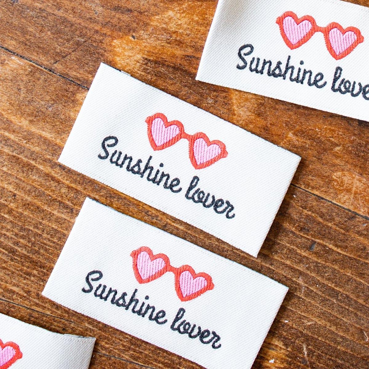 Set of 5 sewing labels - Sunshine Lover