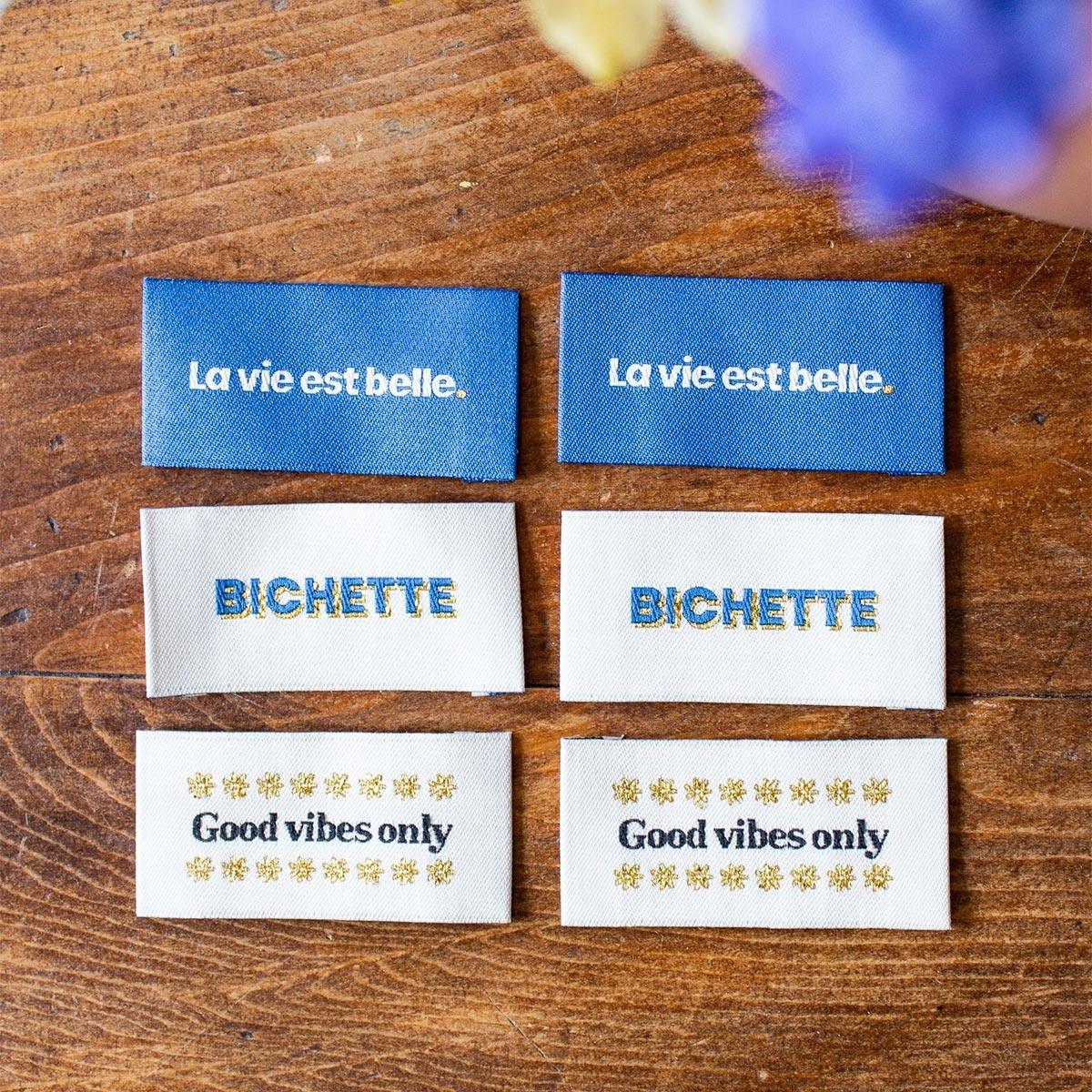 Lot de 6 étiquettes à coudre - Assortiment Good Vibes