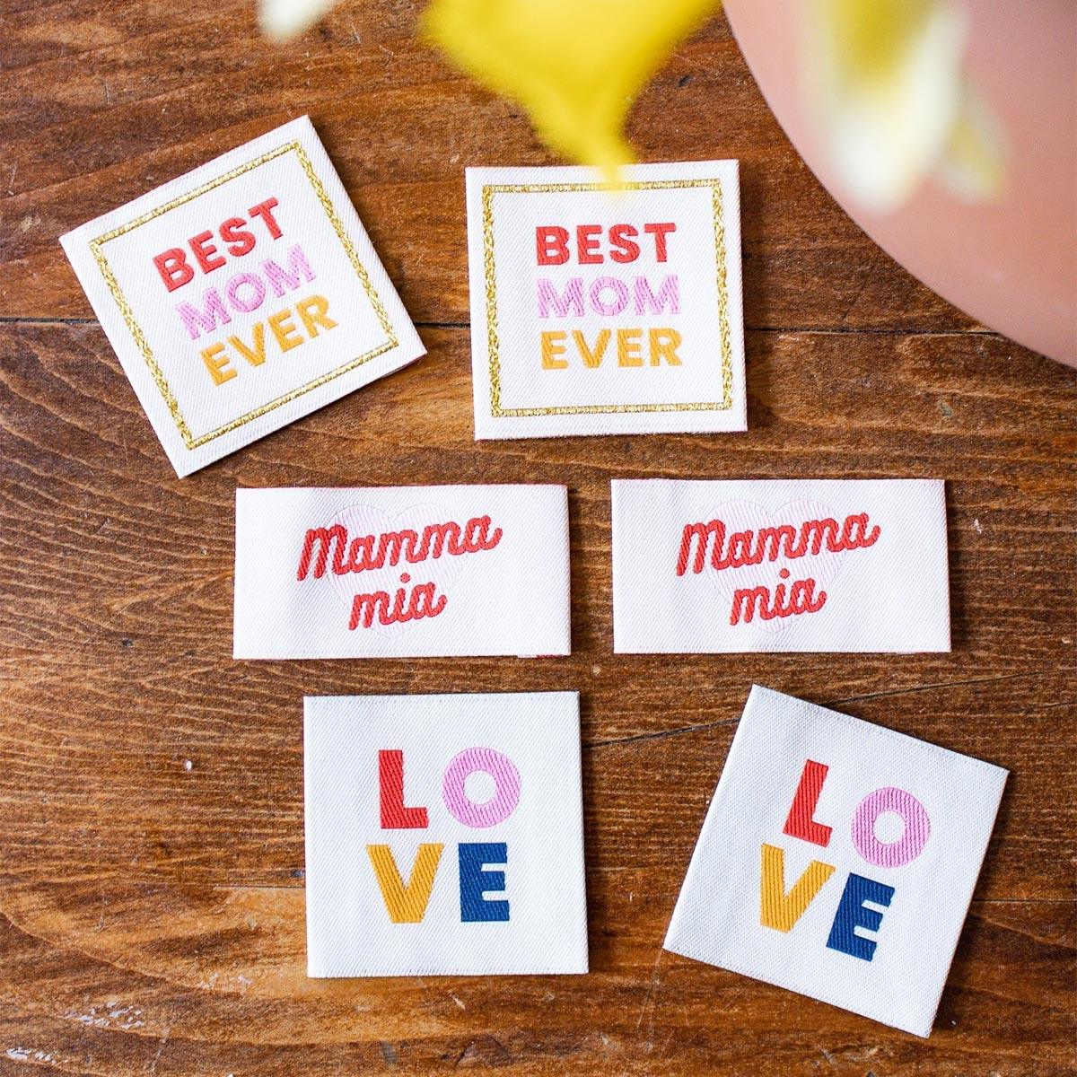 Set of 6 sewing labels - Love assortment