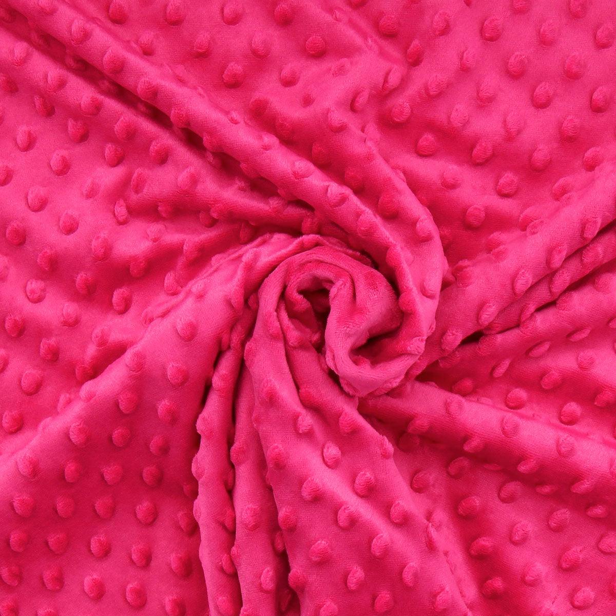 Tissu minky à pois - Fuchsia