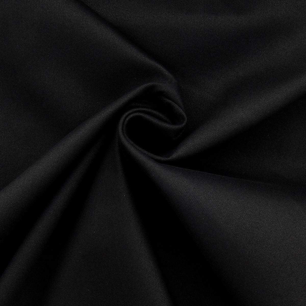 Stretch - black cotton gabardine fabric