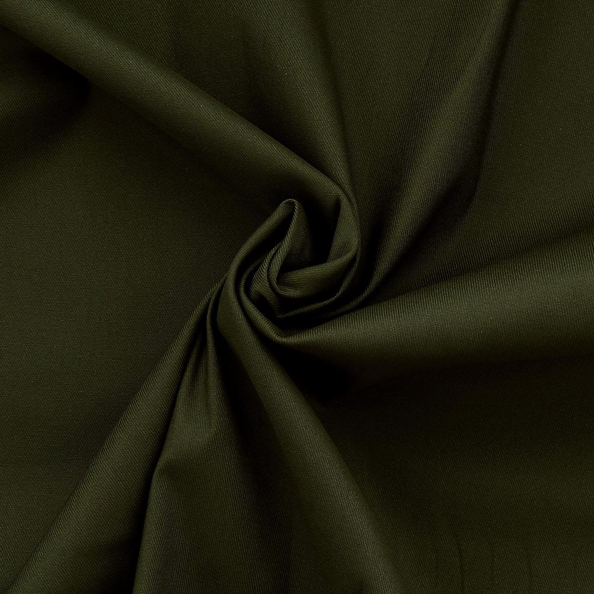 Tissu gabardine de coton stretch - Vert mousse