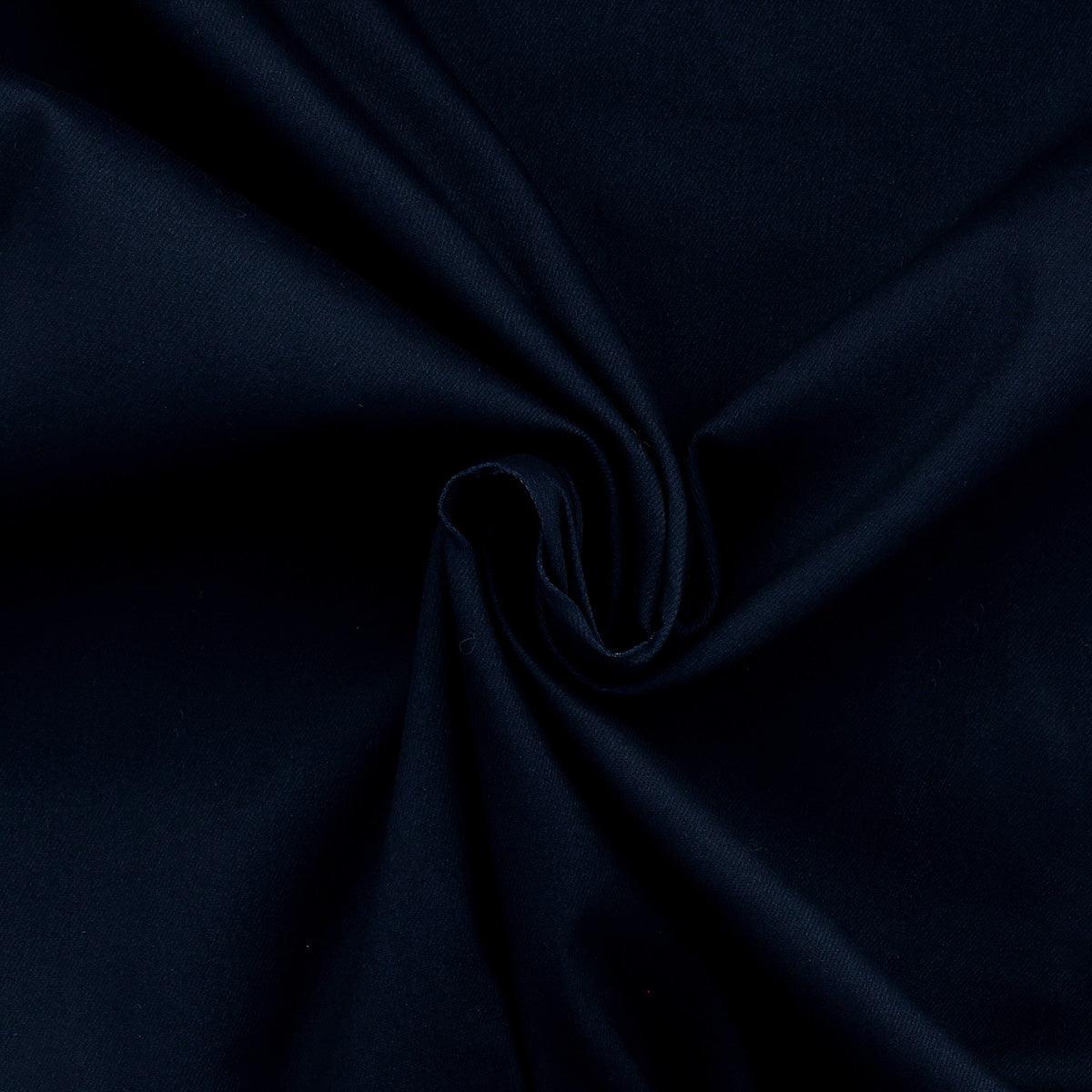 Tissu gabardine de coton stretch - Bleu marine