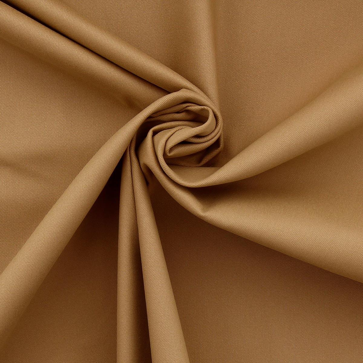 Stretch cotton gabardine fabric - golden beige