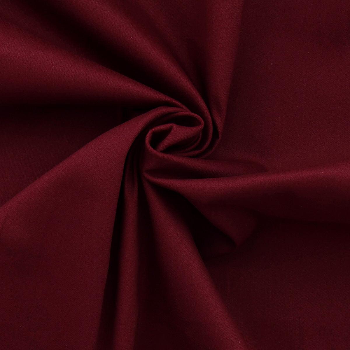 Tissu gabardine de coton stretch - Bordeaux