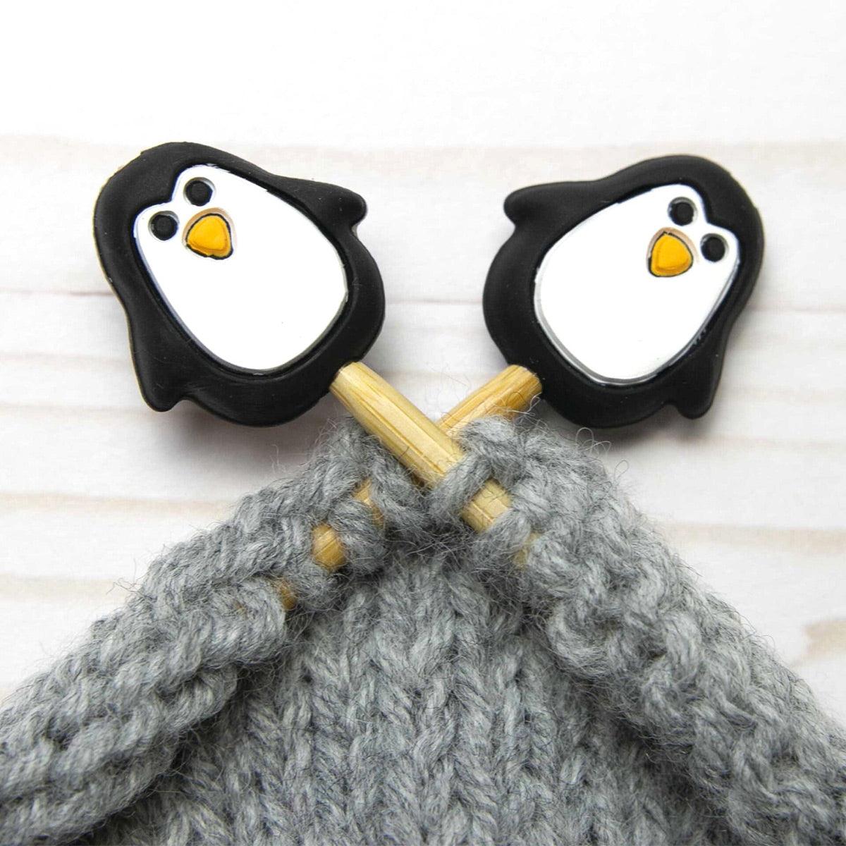 Candle stops for knitting needles - Penguin