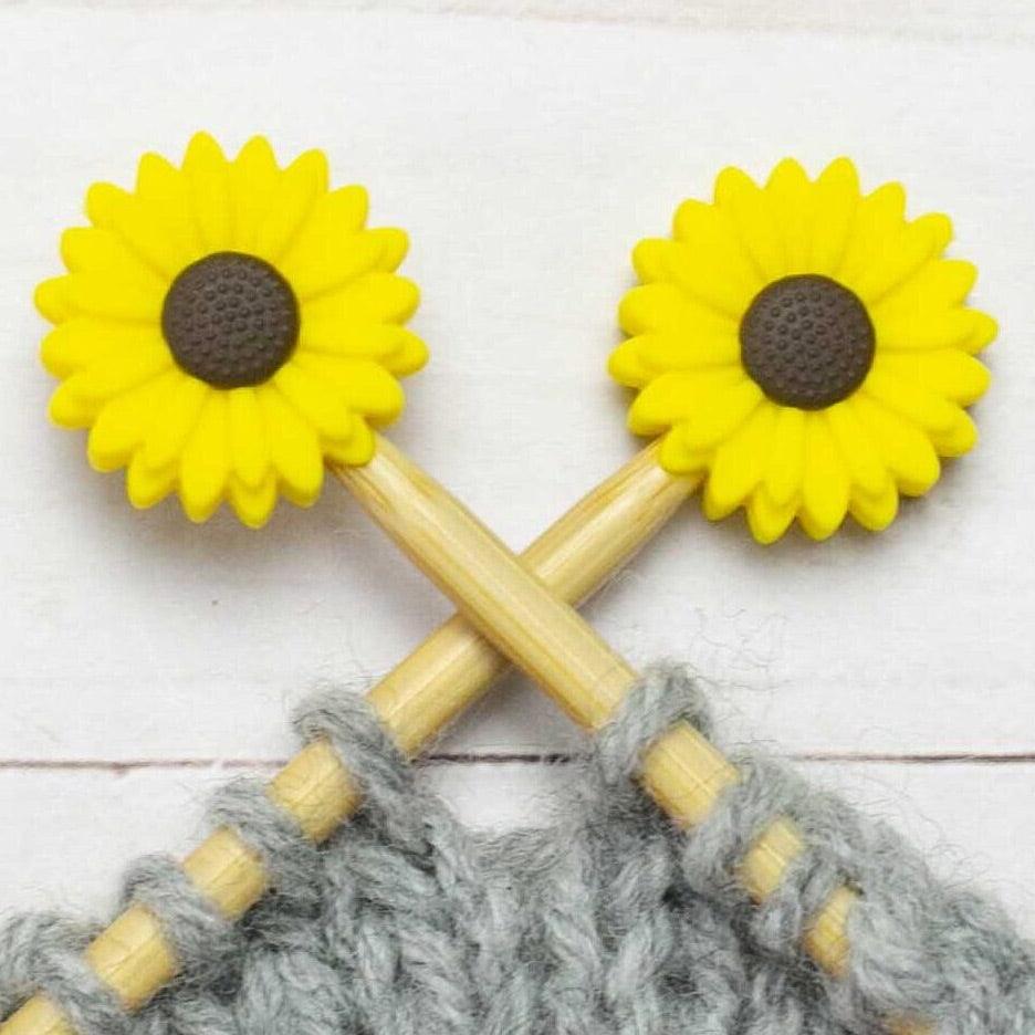 Candle stops for knitting needles - Sunflower