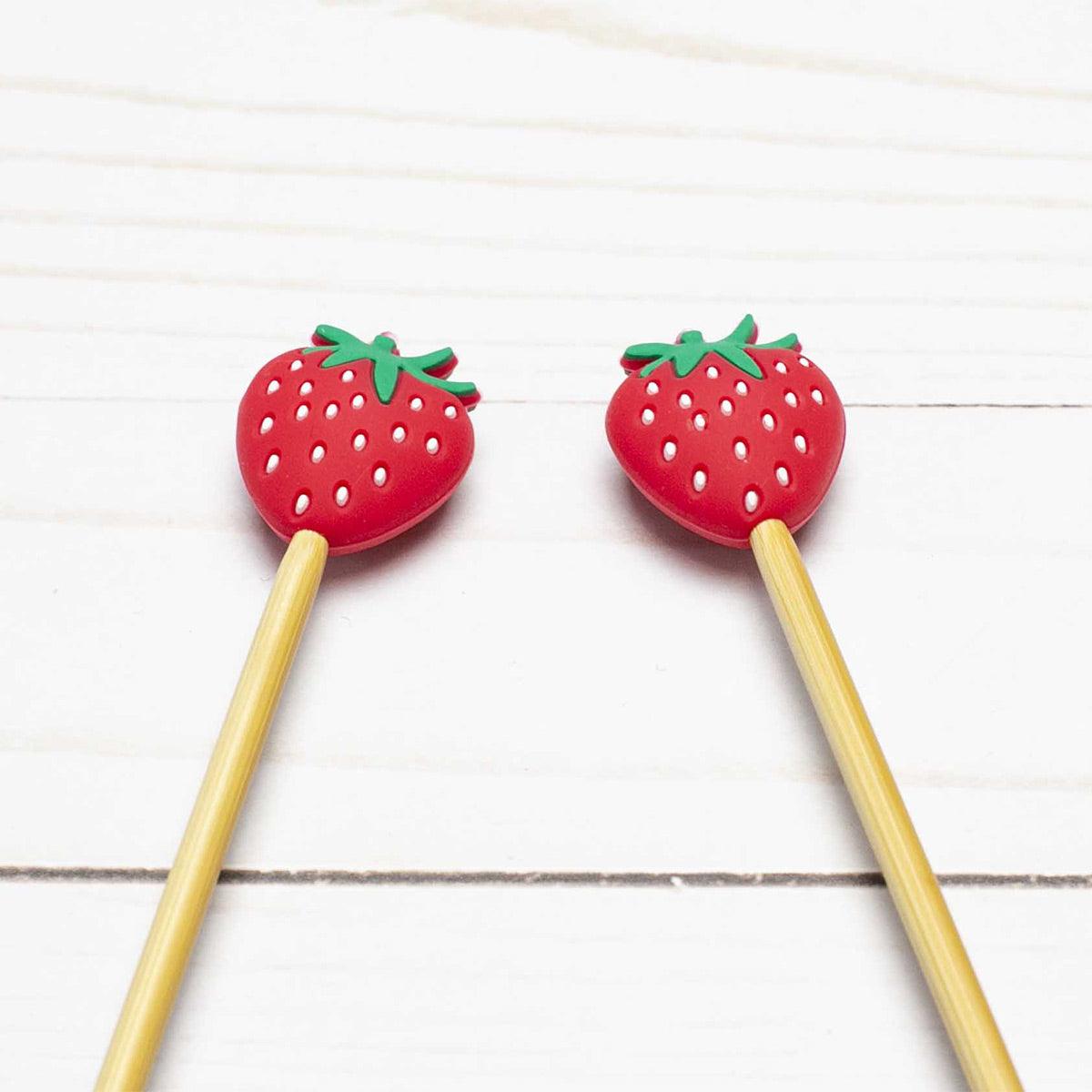 Candle stops for knitting needles - Strawberries