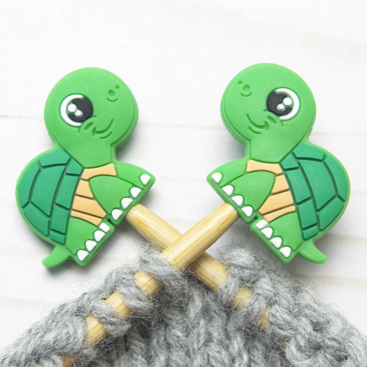 Candle stops for knitting needles - turtle