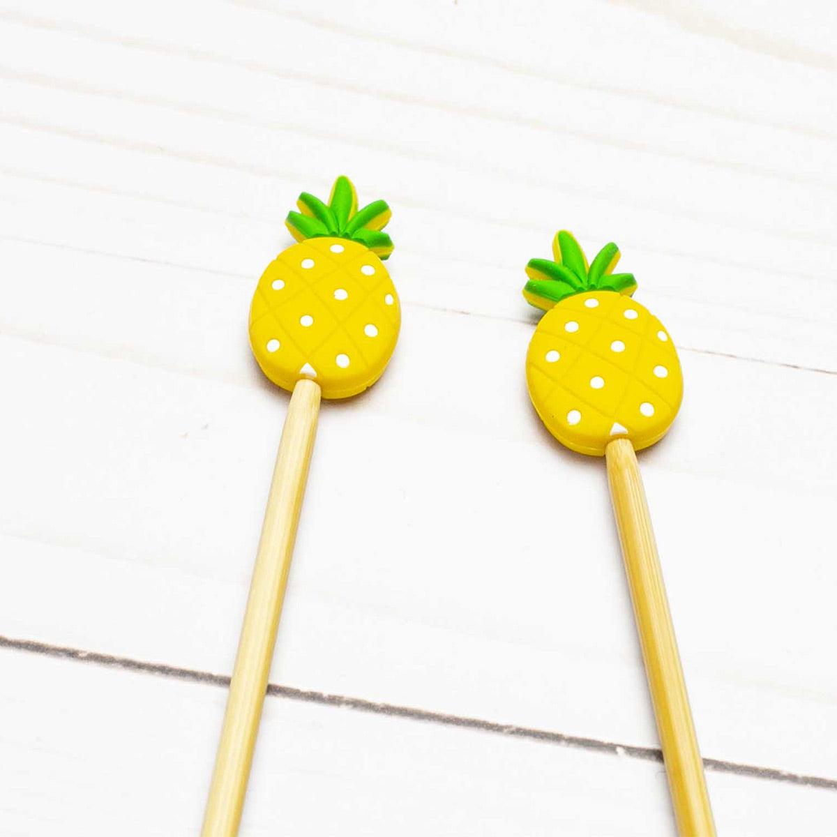 Candling stops for knitting needles - pineapple