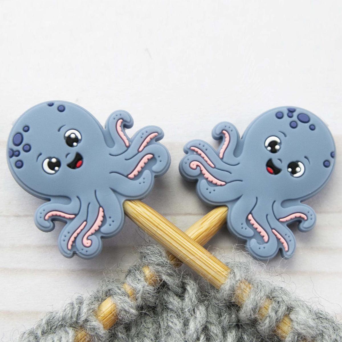 Candle stops for knitting needles - octopus