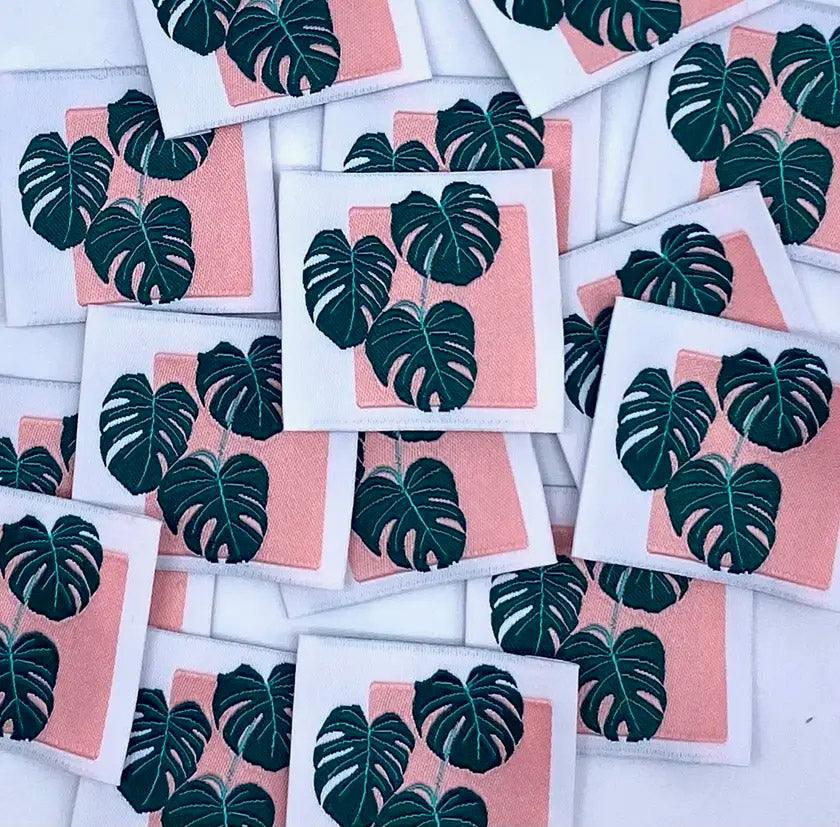 Set of 5 labels woven to Monstera sewing