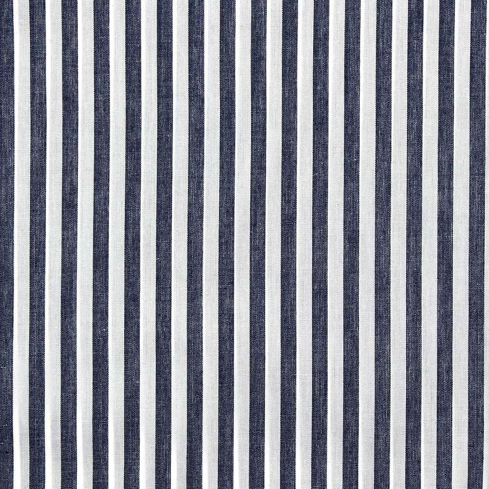 Cotton poplin fabric - Wide stripes - navy blue