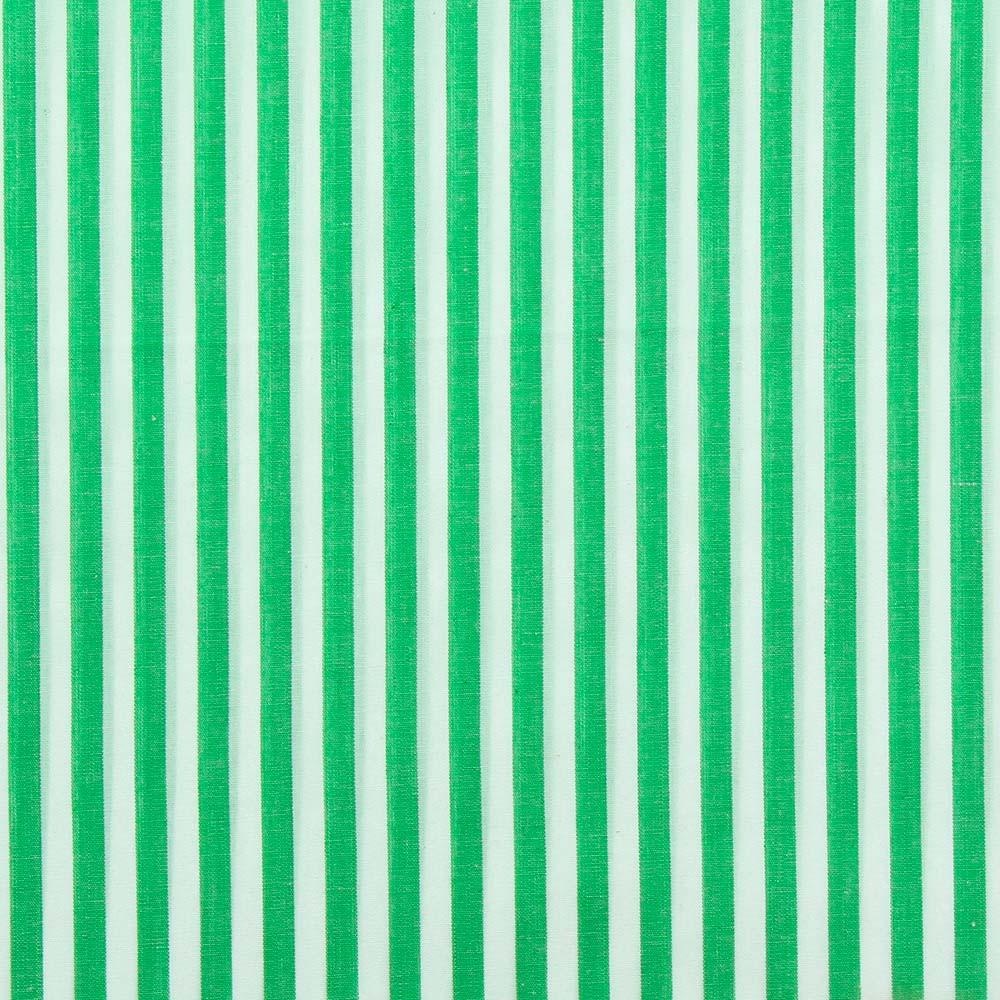 Cotton poplin fabric - Wide stripes - Green