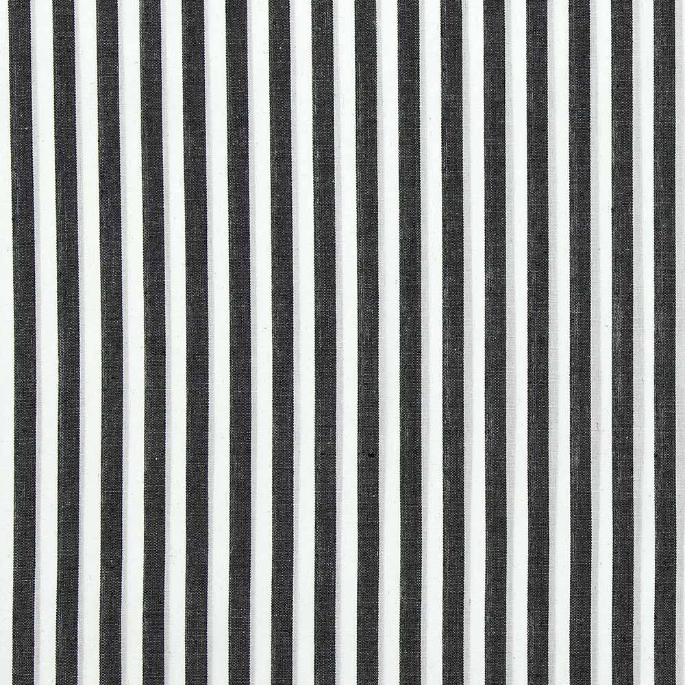 Cotton poplin fabric - Wide stripes - Dark gray