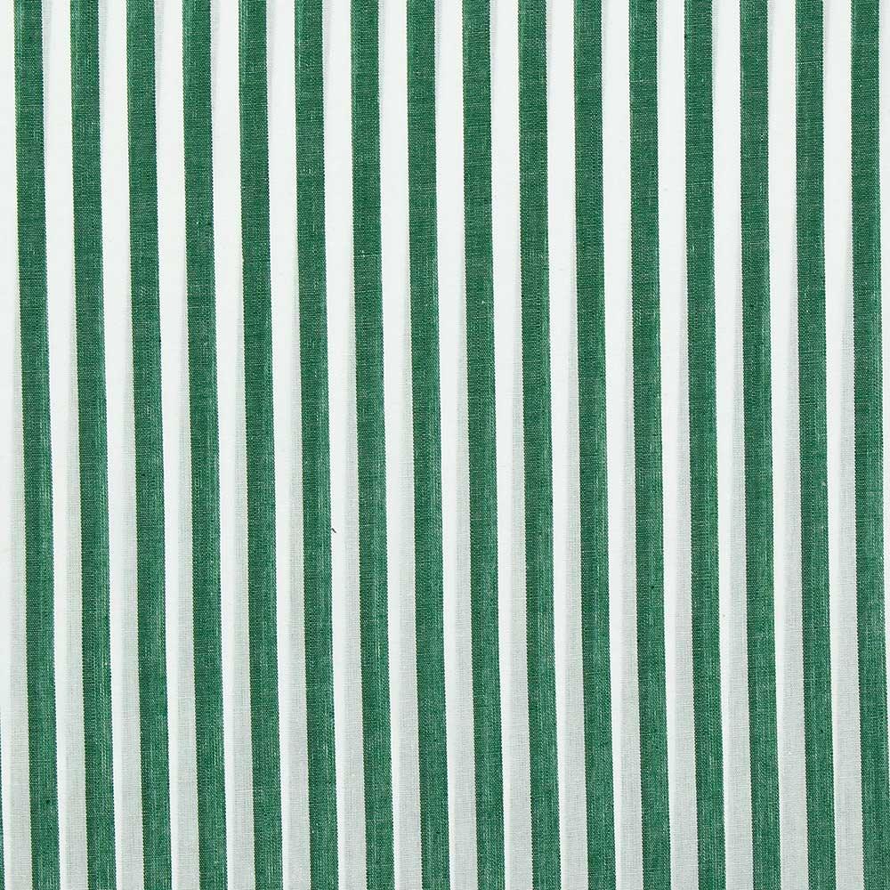 Cotton poplin fabric - Wide stripes - Dark green