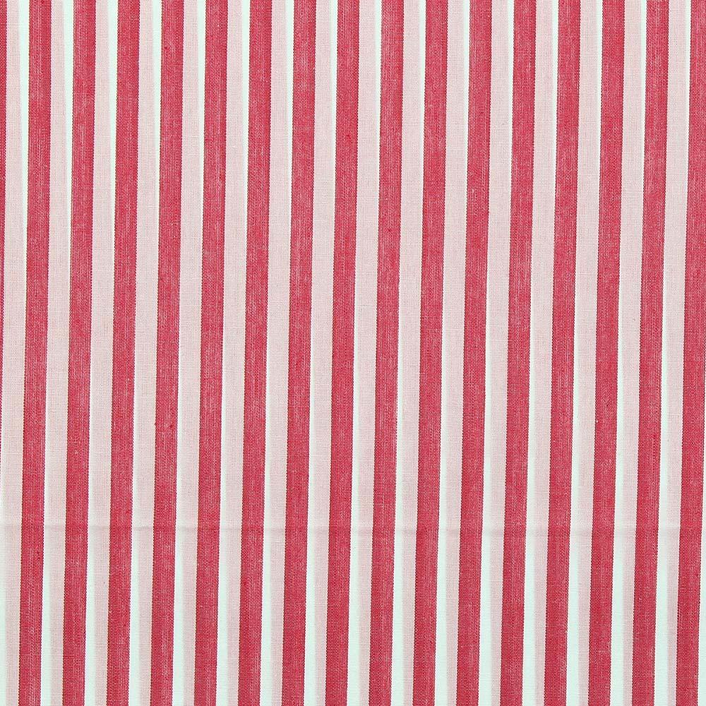 Cotton poplin fabric - Wide stripes - Cherry red