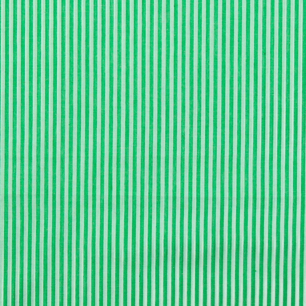 Cotton poplin fabric - fine stripes - green