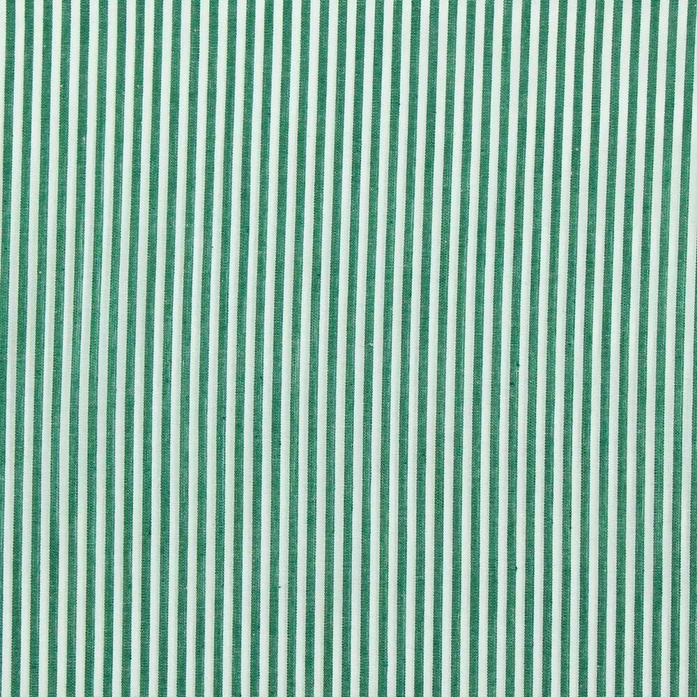 Cotton poplin fabric - Fine stripes - Dark green