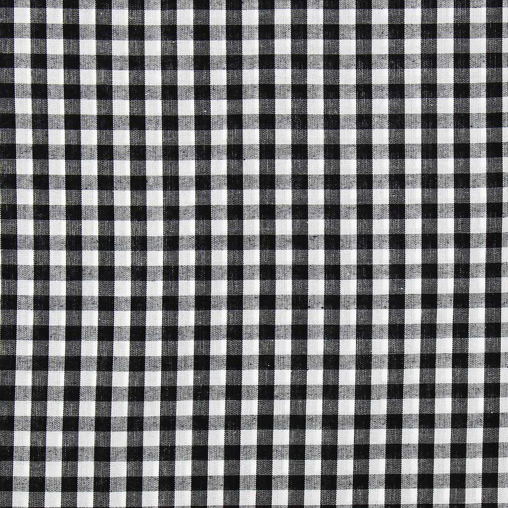 Tissu popeline de coton - Vichy grands carreaux - Noir