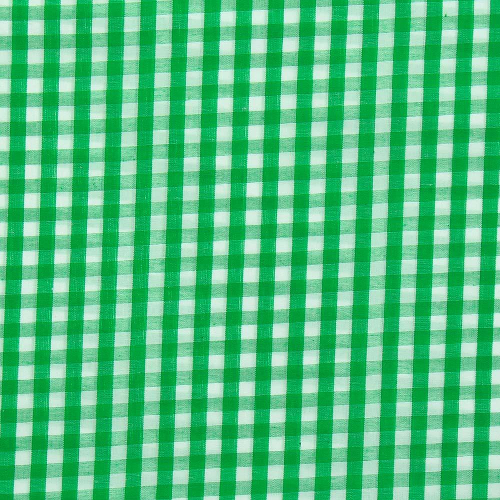 Tissu popeline de coton - Vichy grands carreaux - Vert