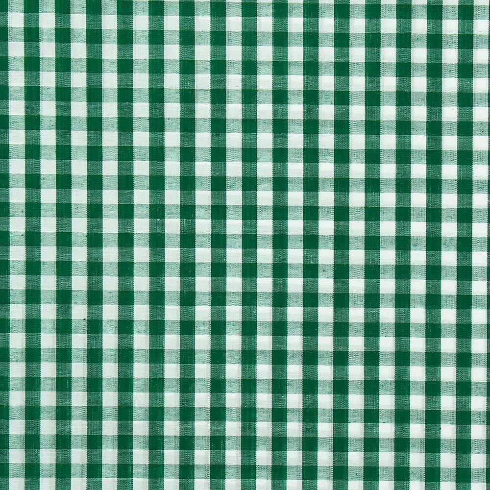 Cotton poplin fabric - Vichy Large tiles - Dark green