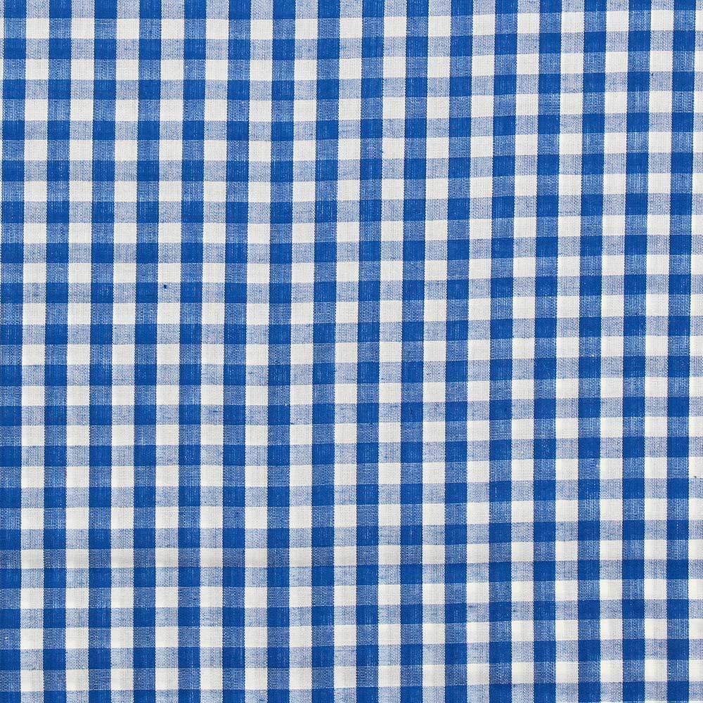 Cotton poplin fabric - Vichy Large tiles - Blue