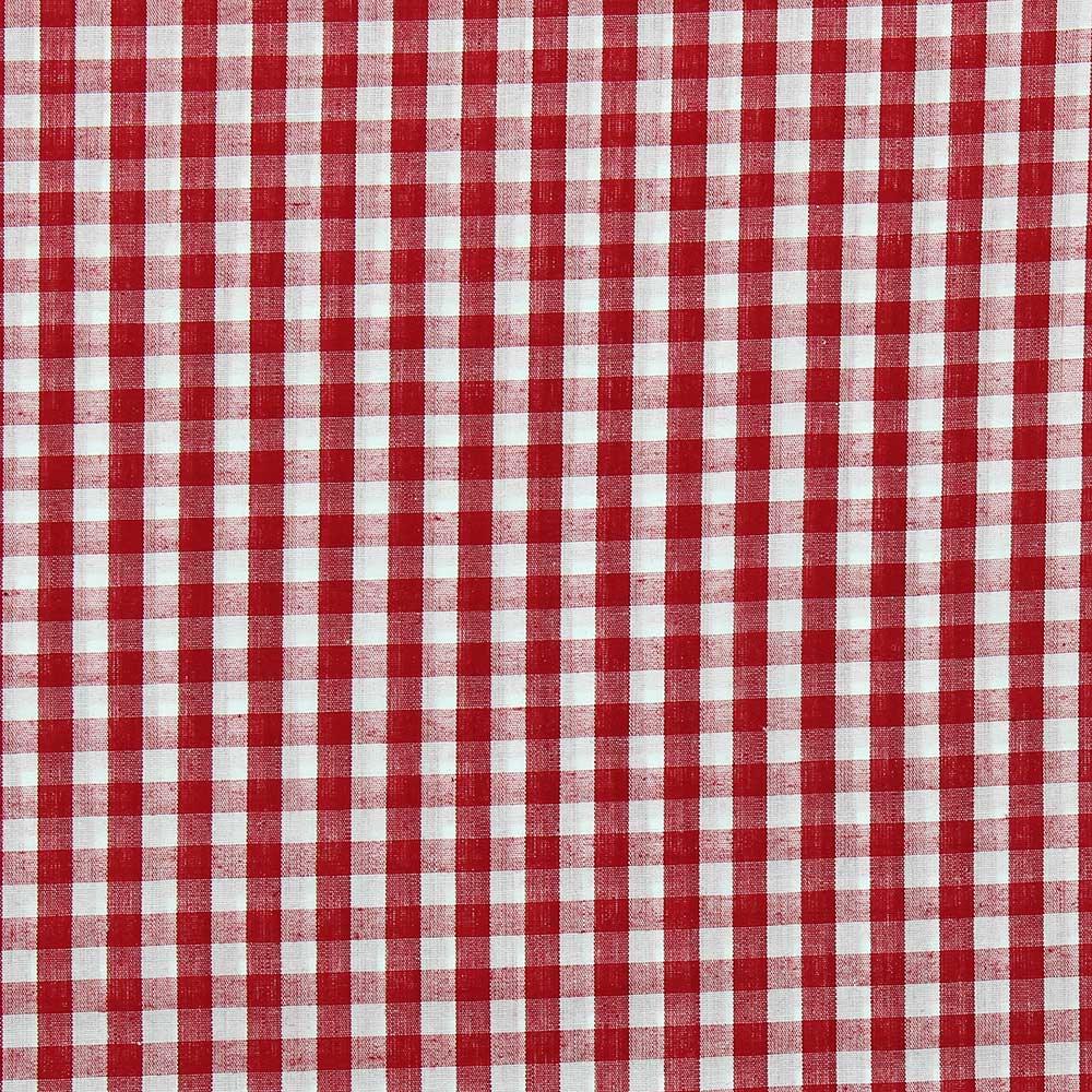 Cotton poplin fabric - Vichy Large tiles - Red