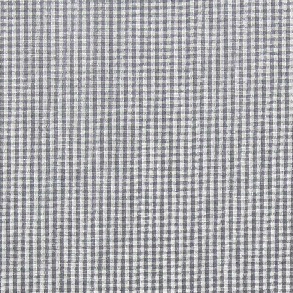 Tissu popeline de coton - Vichy petits carreaux - Gris