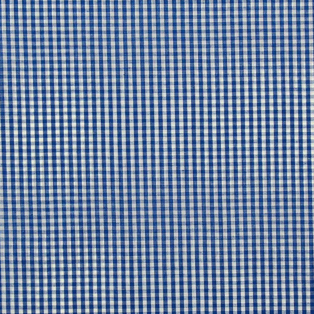 Tissu popeline de coton - Vichy petits carreaux - Bleu