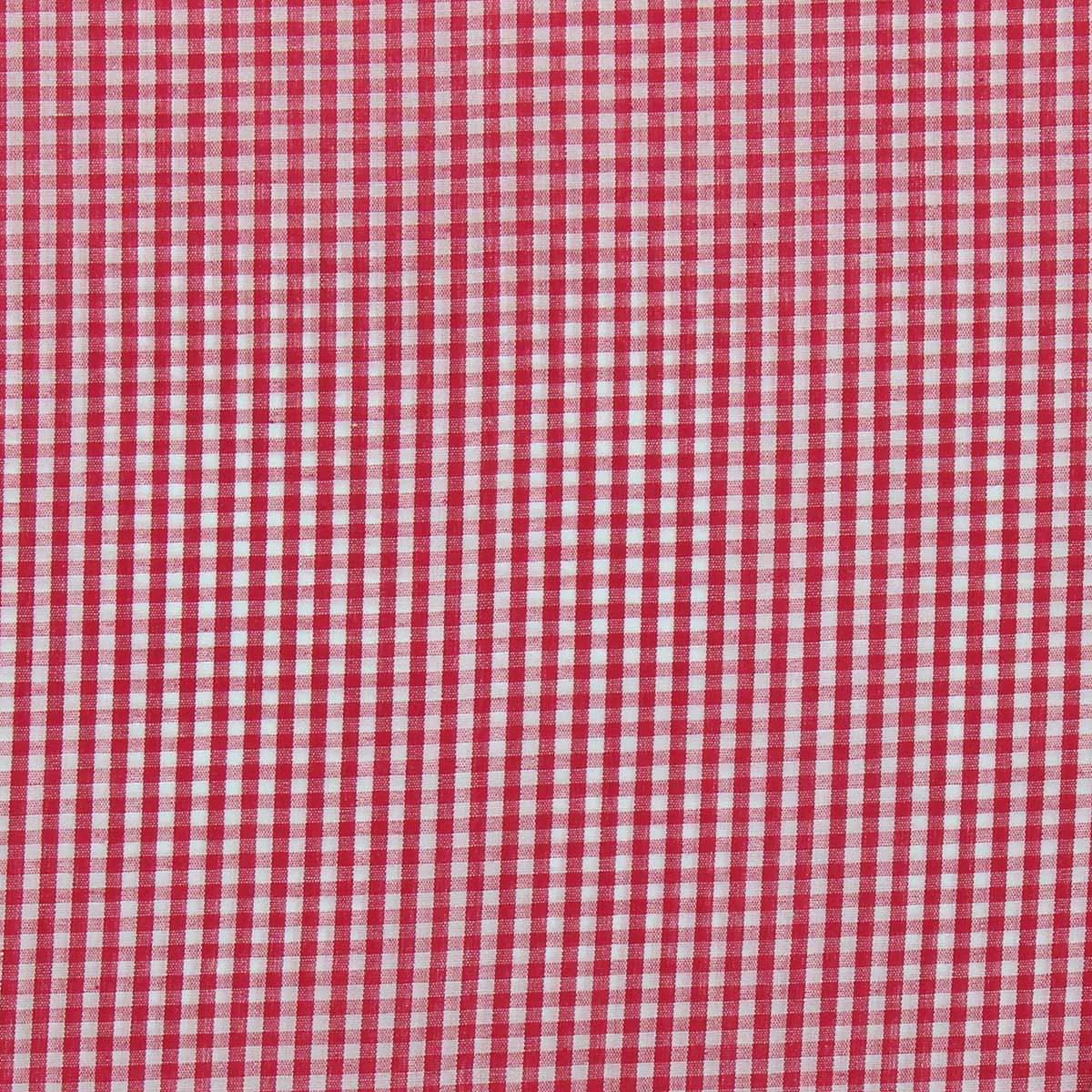 Tissu popeline de coton - Vichy petits carreaux - Framboise