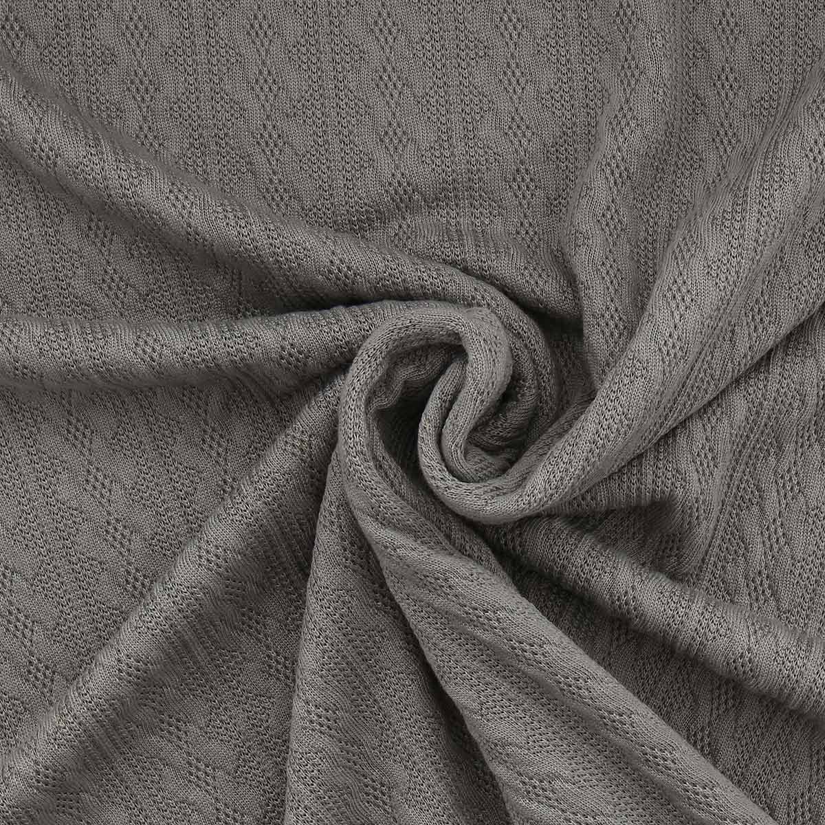 Tissu maille tricot jacquard - Gris