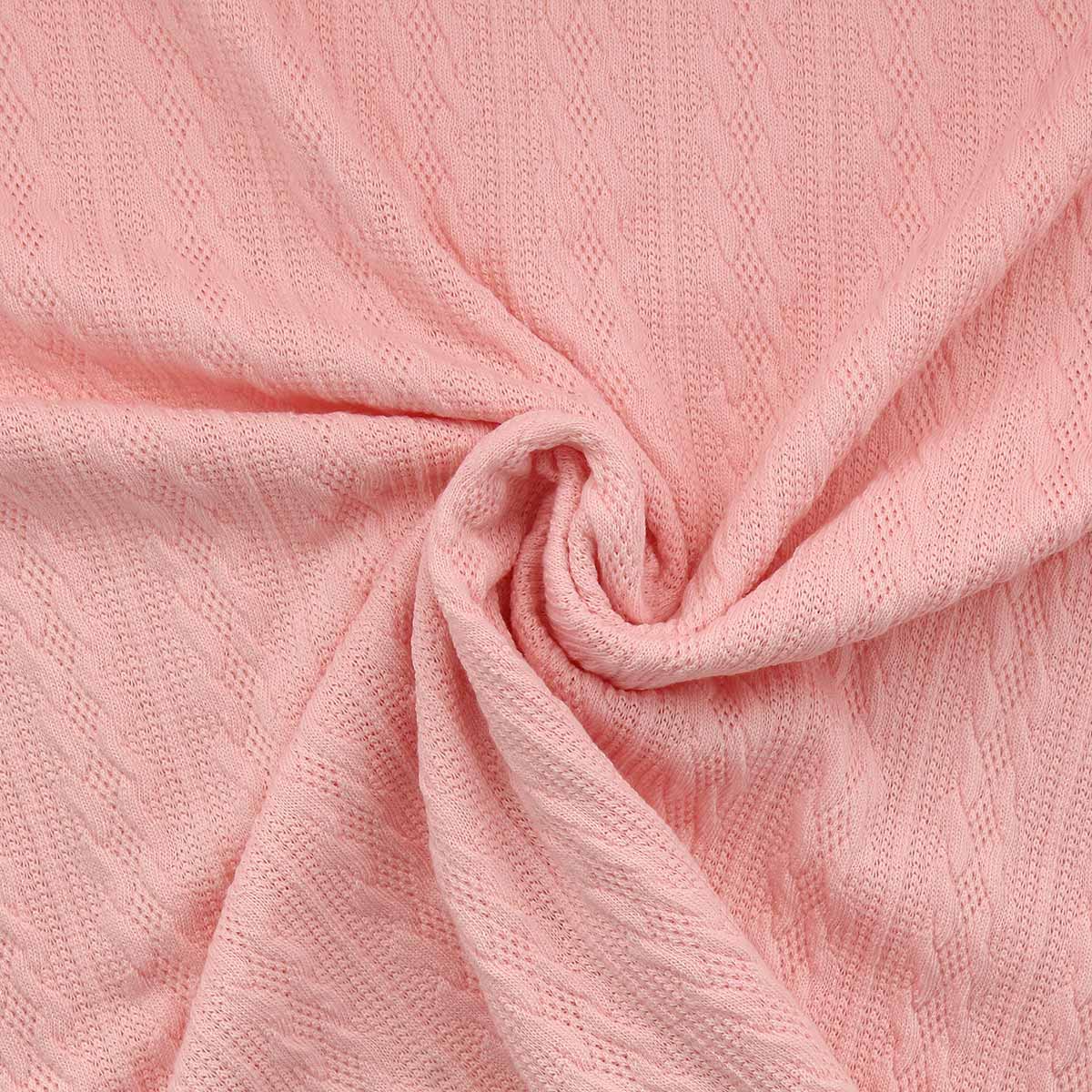 Tissu maille tricot jacquard - Rose