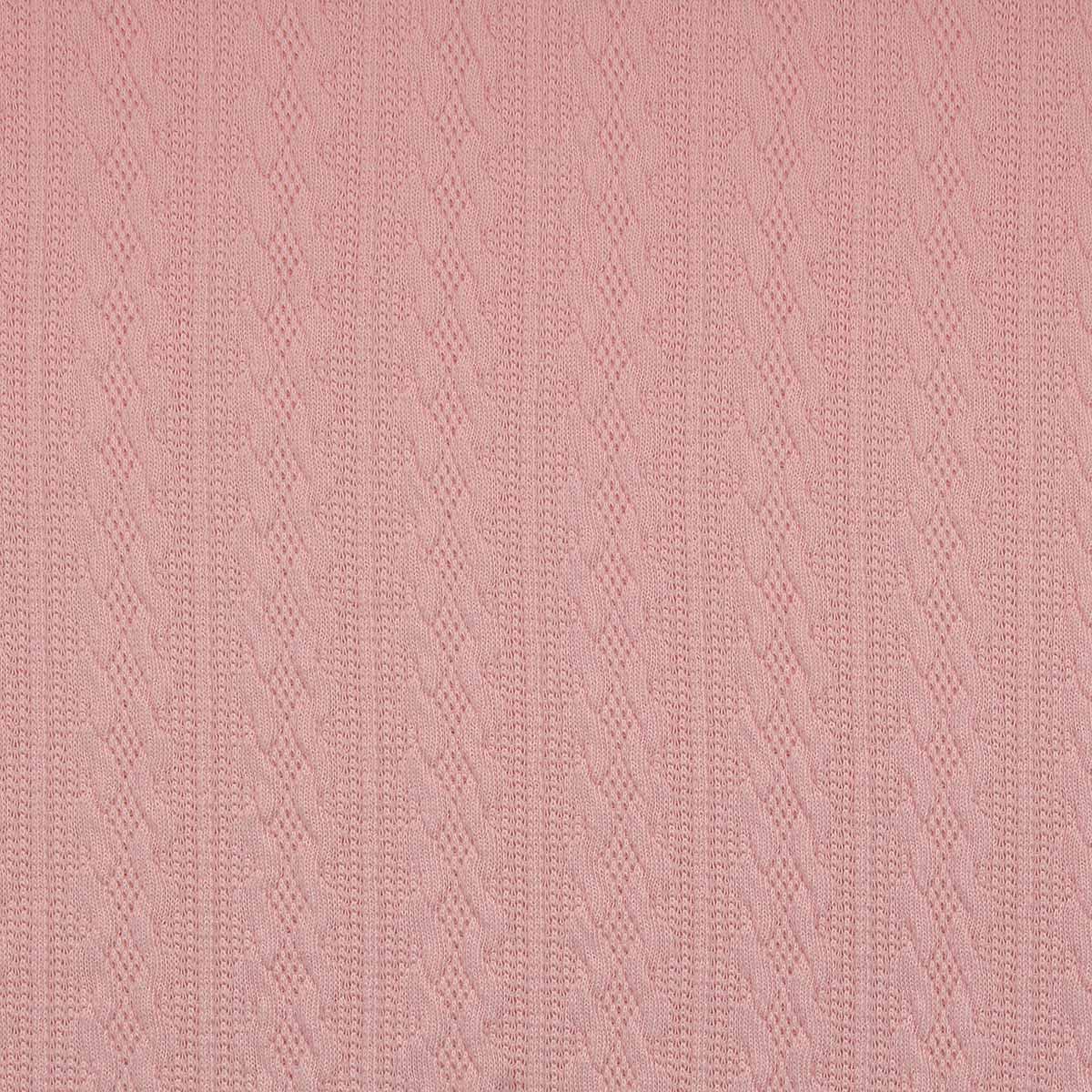 Tissu maille tricot jacquard - Rose