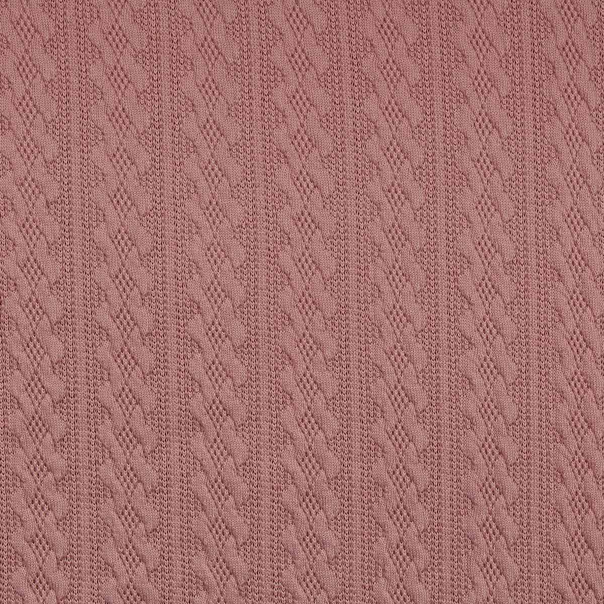 Tissu maille tricot jacquard - Vieux rose