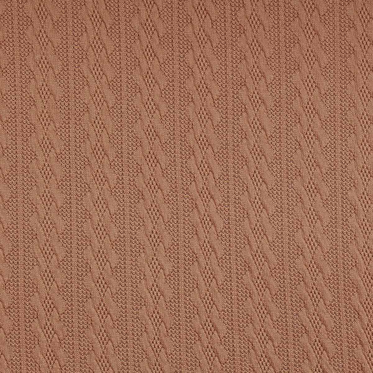 Tissu maille tricot jacquard - Beige foncé