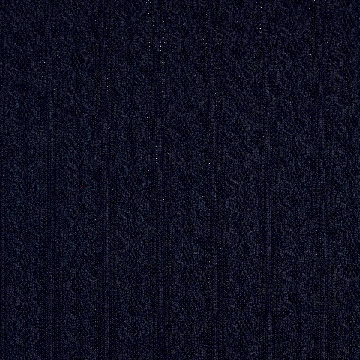 Tissu maille tricot jacquard - Bleu marine