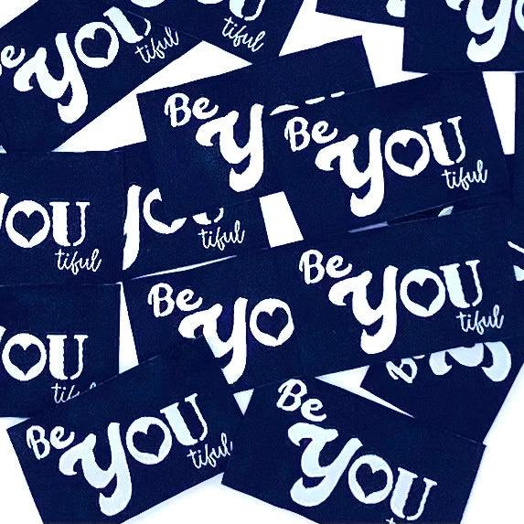 Set of 5 labels woven to sewing be you tiful