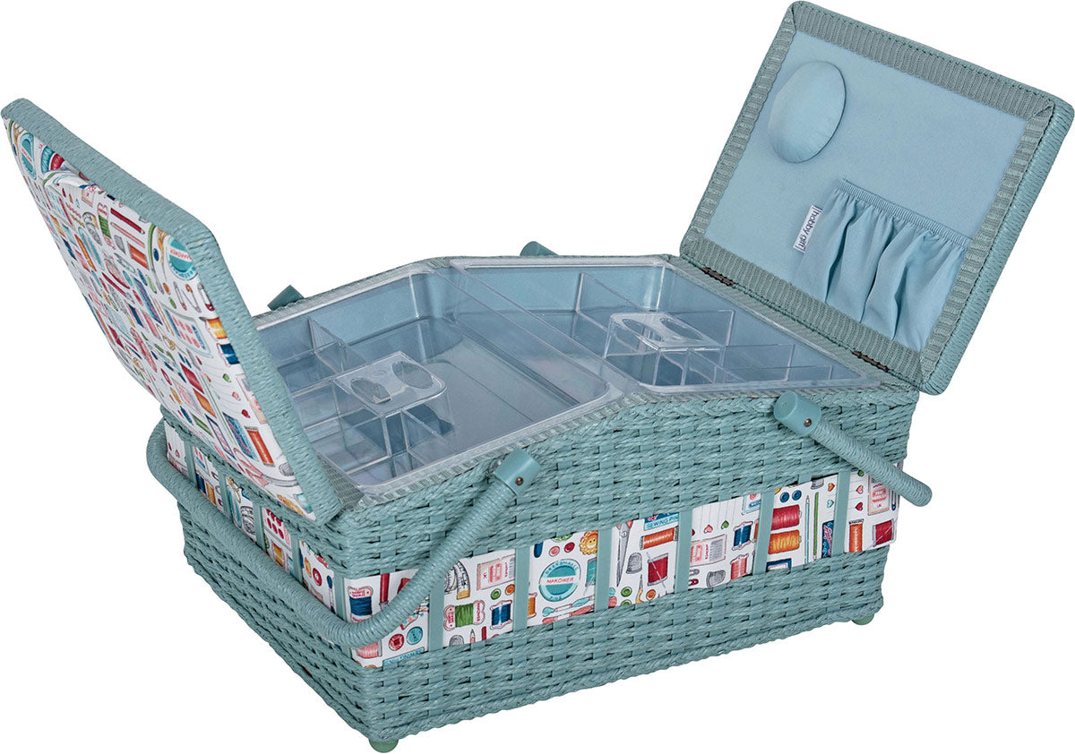 Double lid sewing box - sewing items