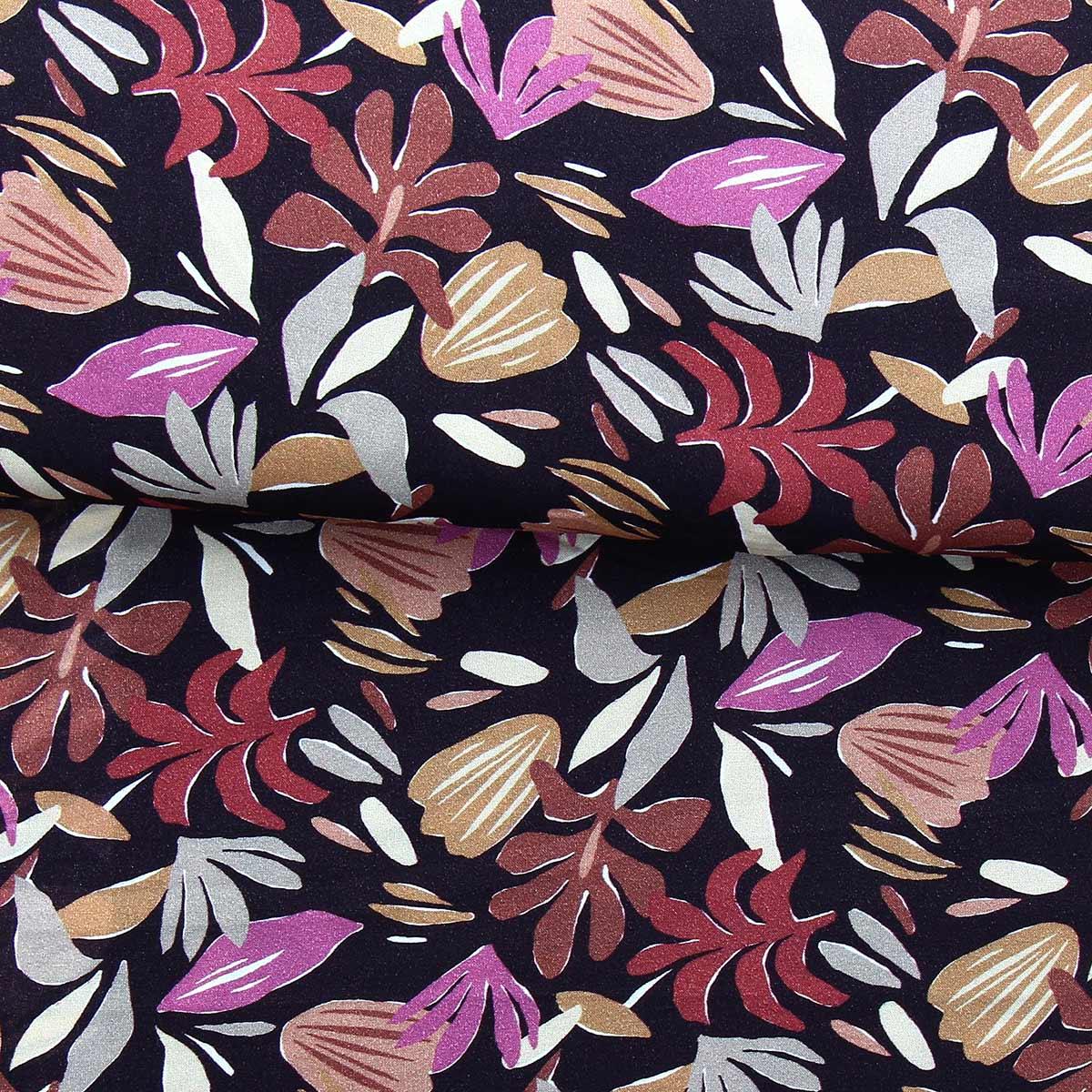 Fantasy viscose fabric - Aubergine Mips