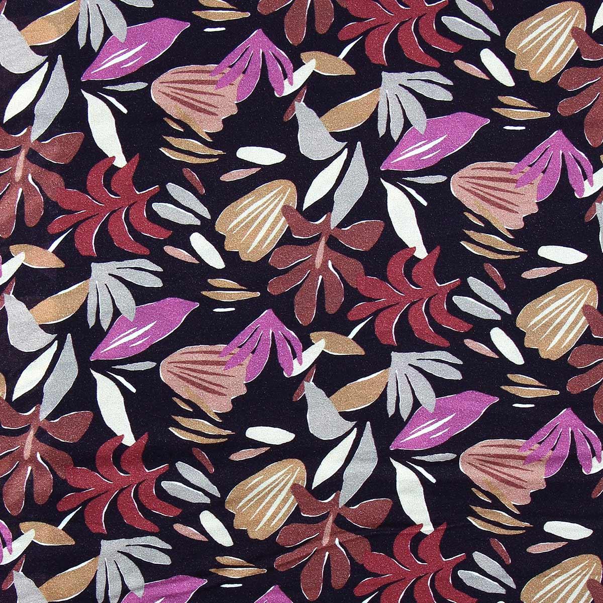 Fantasy viscose fabric - Aubergine Mips