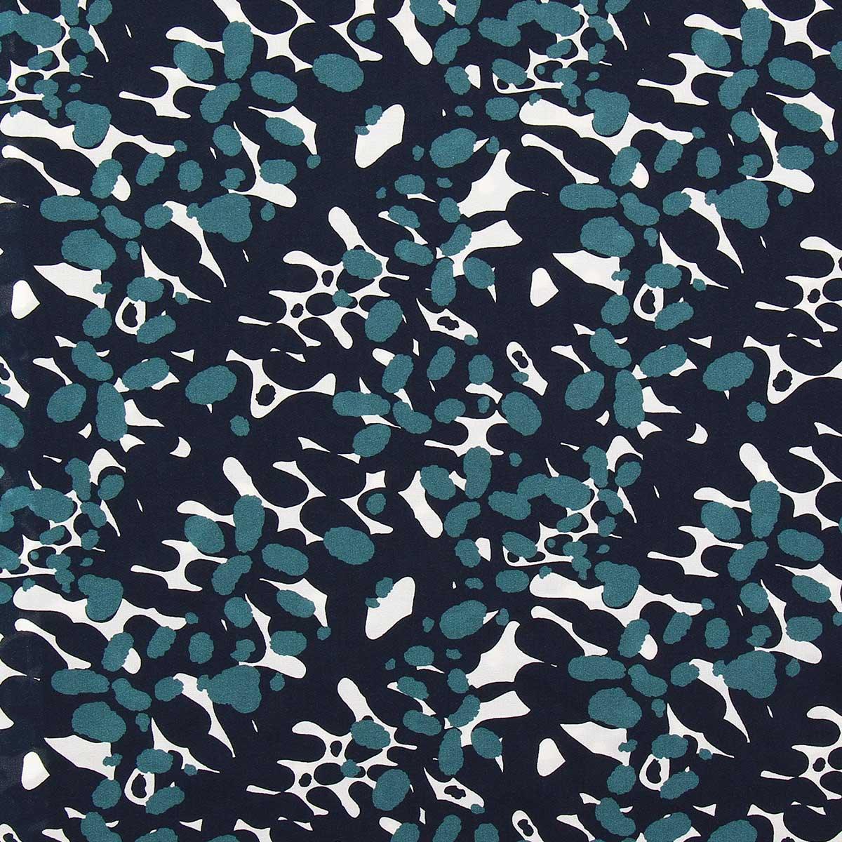 Fantasy viscose fabric - White and indigo Mowali