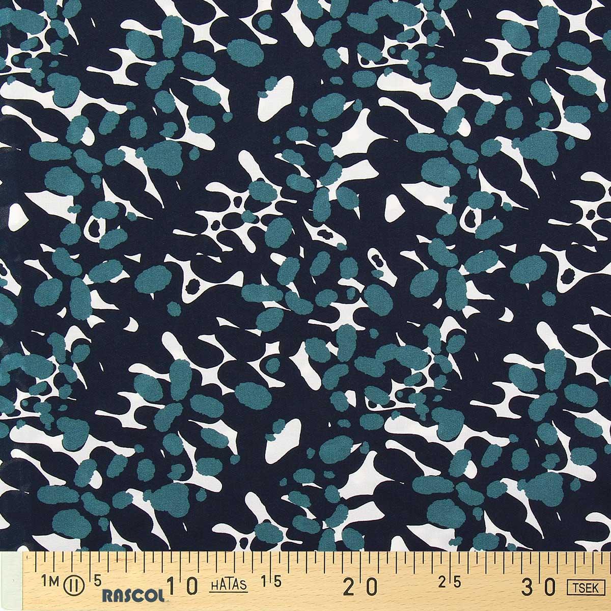 Fantasy viscose fabric - White and indigo Mowali