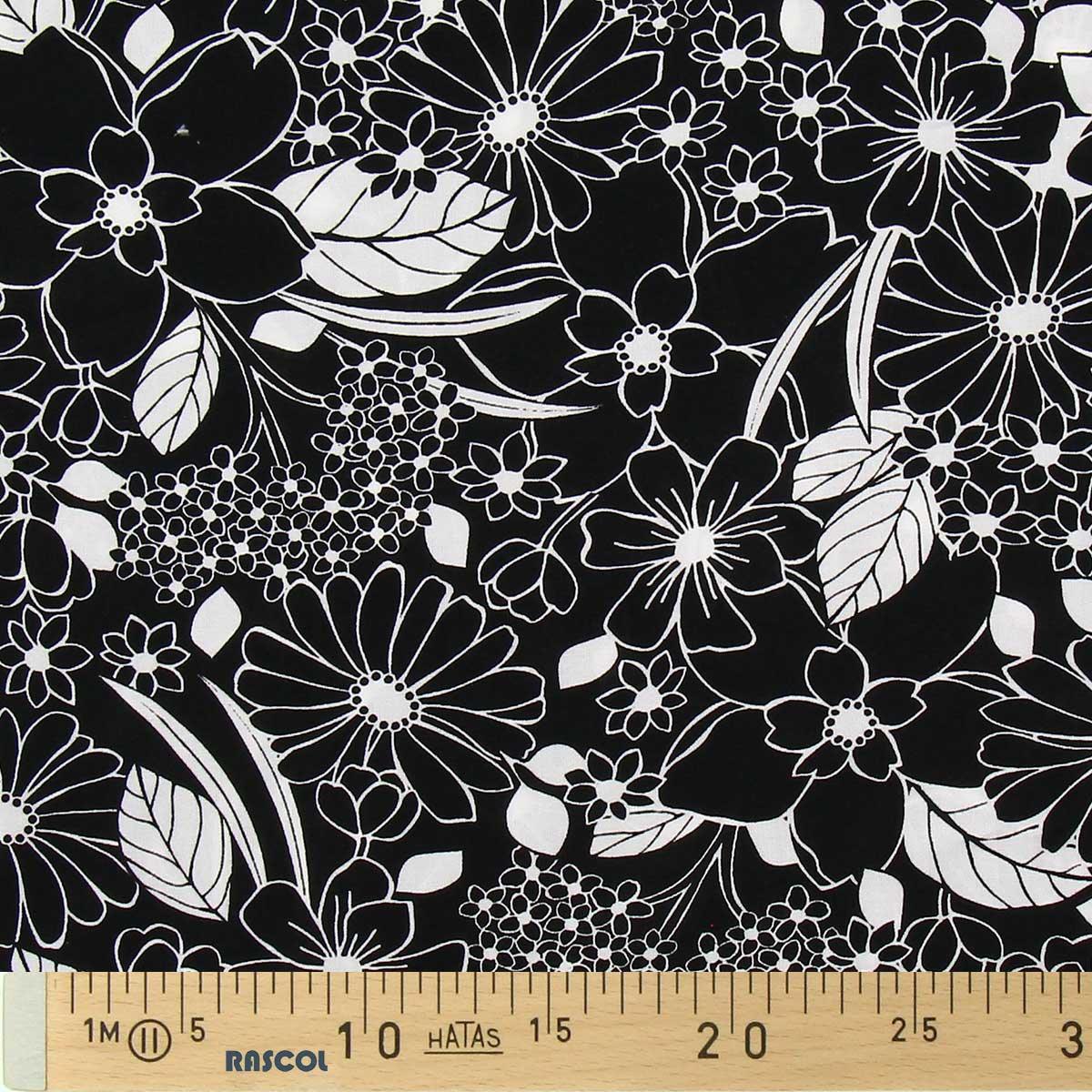 Fantasy Viscose Stoff - Schwarz -Weiß Joelle