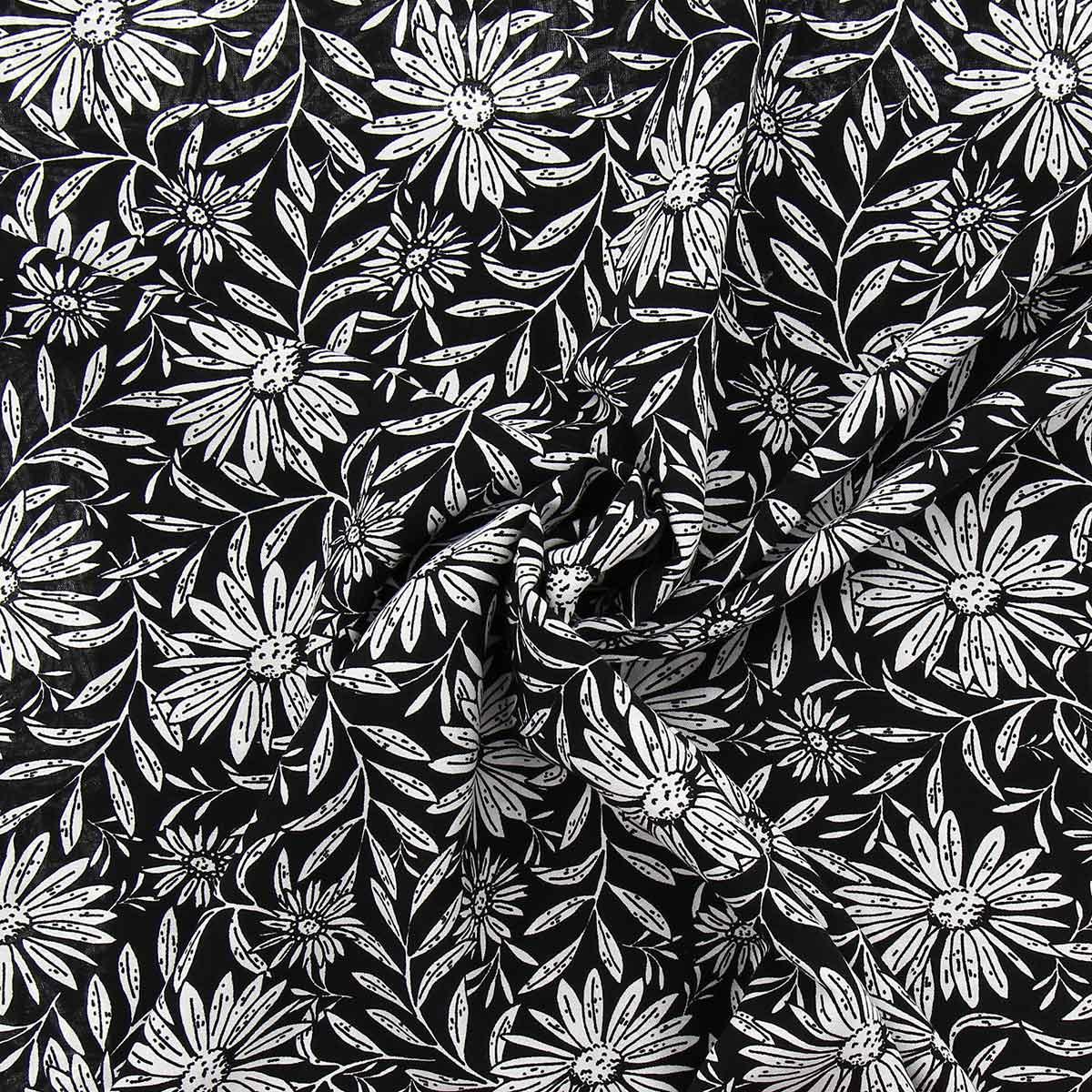 Fantasy Viscose Stoff - Schwarz -Weiß Joelle