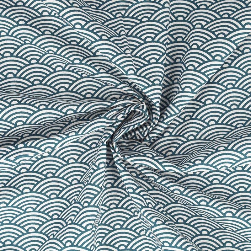 Fantasy cotton poplin fabric - Japan Blue